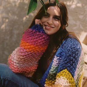 ANTHROPOLOGIE RAINBOW STRIPE CARDIGAN NWOT